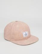 Asos Snapback Cap In Pink Faux Leather - Pink