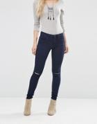 Only Royal Knee Cut Jeans - Blue