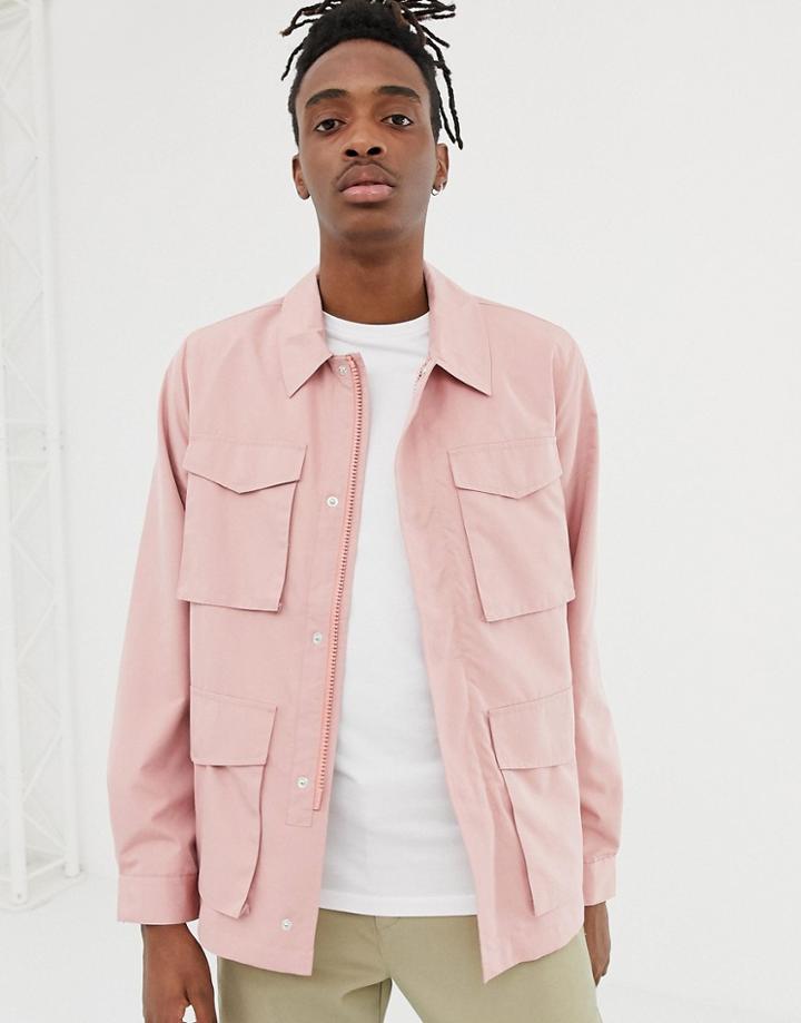 Asos Design Lightweight Utility Jacket - Pink