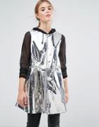 Weekday Press Collection Solar Metallic Foil Sleeveless Jacket - Silver