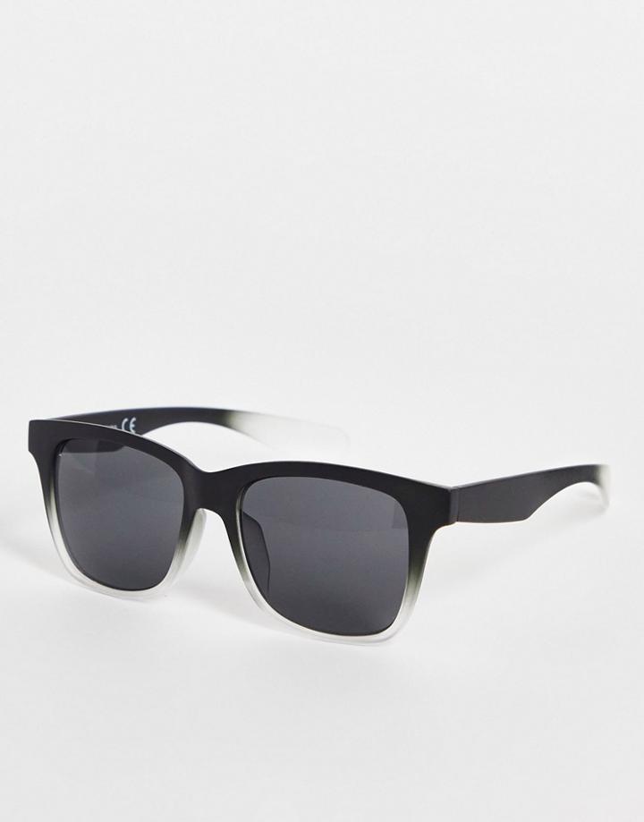 Topman Chunky Square Sunglasses In Black And Gray