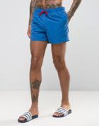 Asos Swim Shorts In Blue Short Length - Blue