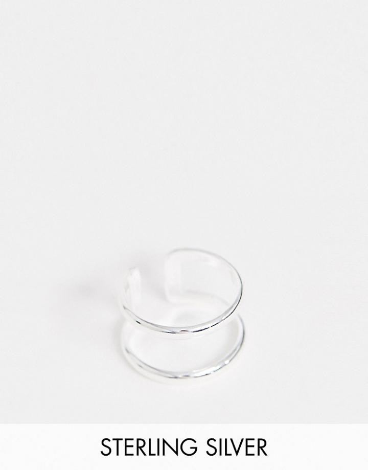 Asos Design Sterling Silver Double Band Ring - Silver