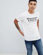 Abercrombie & Fitch Address Logo Print T-shirt In White - White