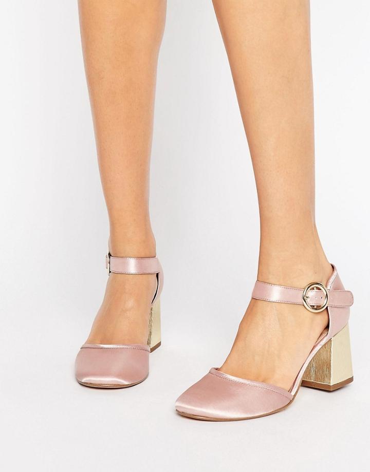 Kg Poppy Heel Satin Shoe - Pink