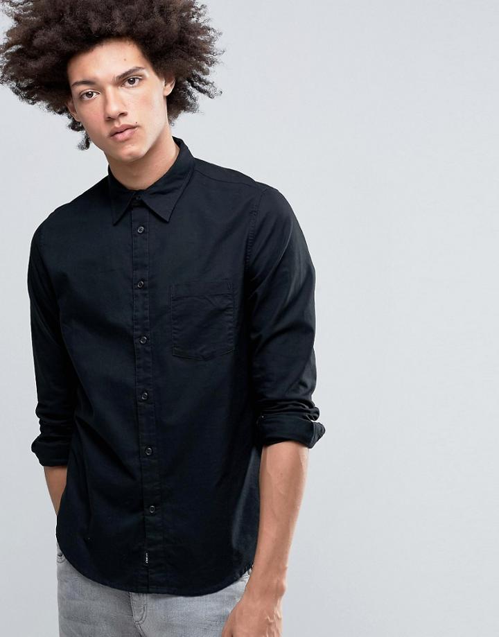 Cheap Monday Rude Shirt Oxford Black One Pocket - Black