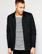 Asos Suedette Shirt With Zips In Long Sleeve - Black