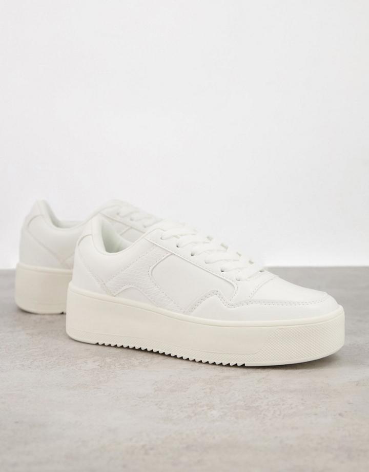 Public Desire Flatform Sneakers In White