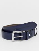 French Connection Saffiano Double Keeper Belt-blue