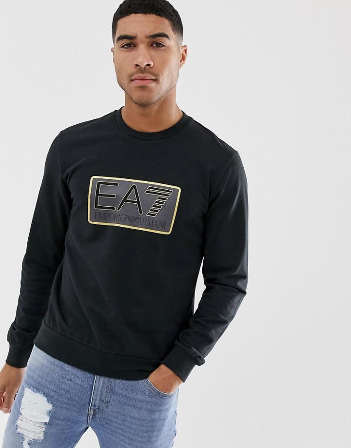 Ea7 Visibility Crew Neck Logo Sweat In Black - Black