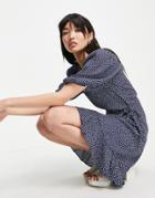 & Other Stories Spot Print Mini Dress In Blue-blues