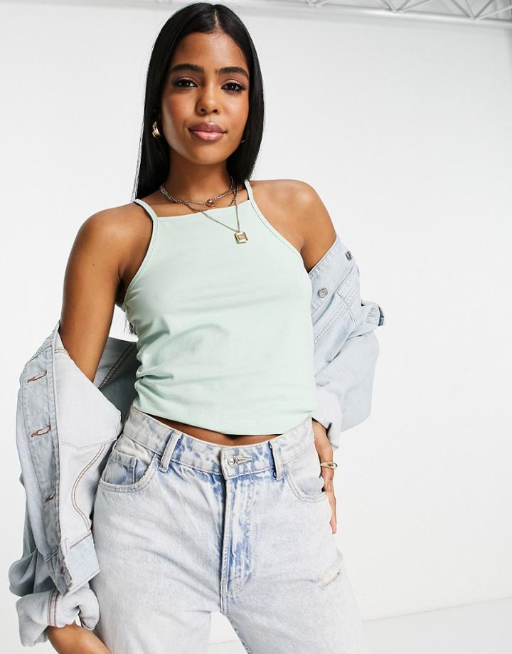 Jdy 90s High Neck Tank Top In Pale Green