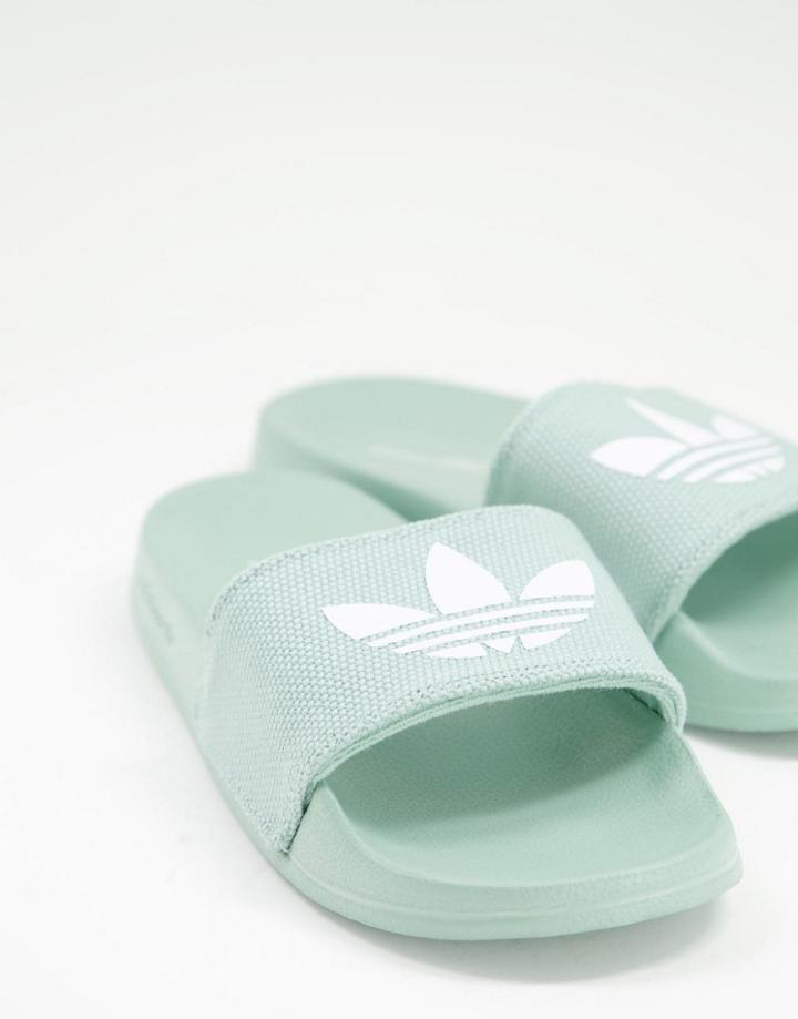 Adidas Originals Adelette Lite Slides In Hazy Green