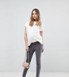 Asos Maternity Rivington High Waisted Jeggings In New Cara Gray Wash With Under The Bump Waistband - Gray