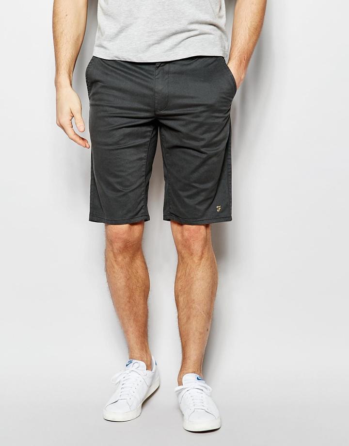 Farah Chino Shorts In Stretch Cotton - Gray