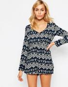 Madam Rage Playsuit In Diamond Print - Multi