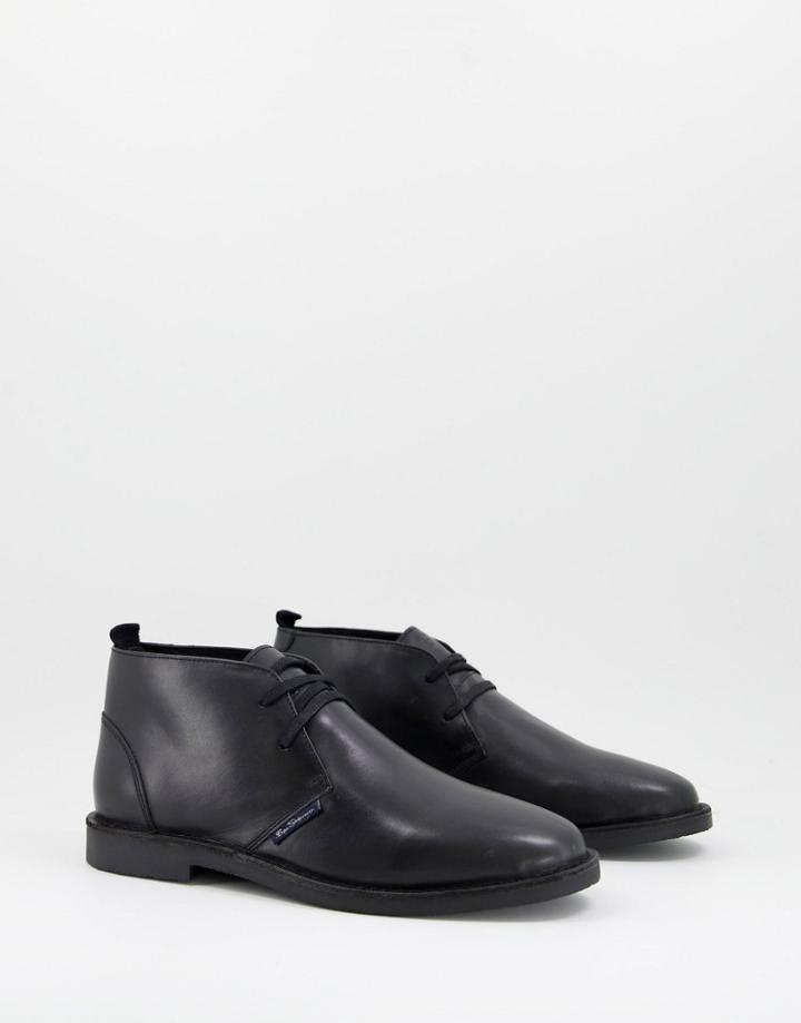 Ben Sherman Leather Chukka Boots In Black
