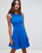 Closet London Ponte Fit And Flare Dress - Blue