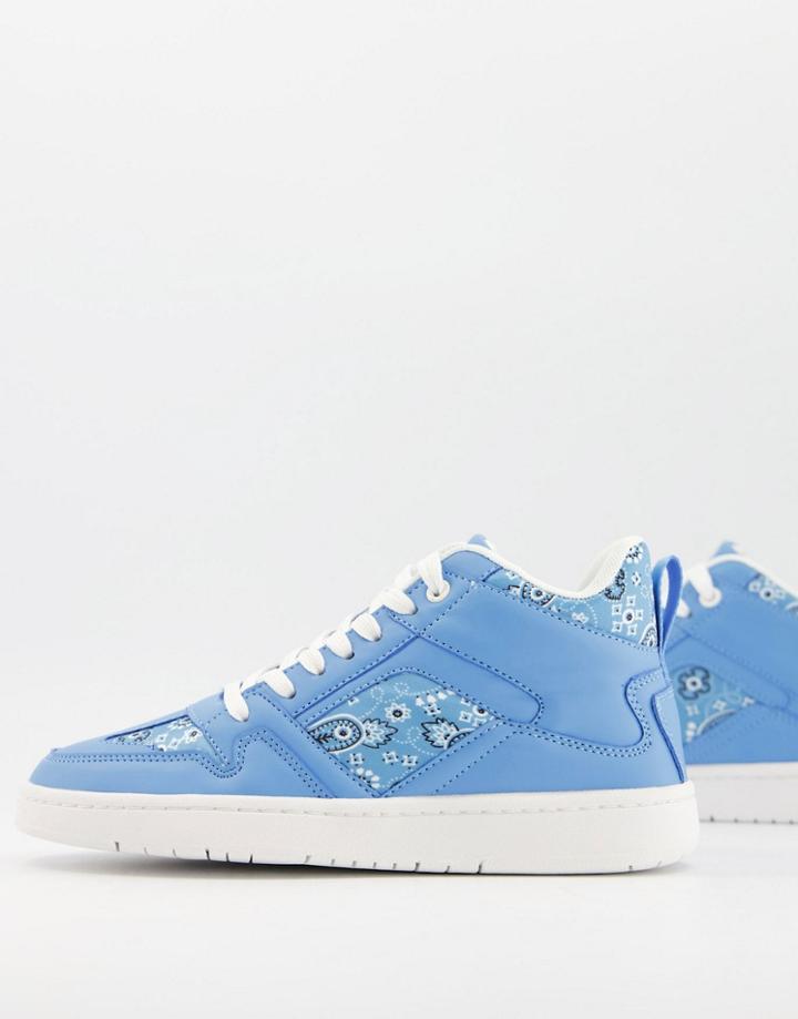 Asos Design Dante High Top Sneakers In Blue-blues