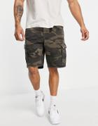 Abercrombie & Fitch Camo Print Cargo Shorts In Green