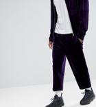 Reclaimed Vintage Inspired Relaxed Fit Pants In Purple Velvet - Purple