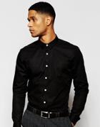 Asos Slim Shirt With Stretch In Black - Black