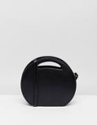 Melie Bianco Vegan Leather Smooth Round Crossbody Bag - Black