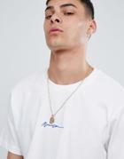 Mennace Relaxed Fit Signature T-shirt White - White