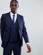 Moss London Skinny Suit Jacket In Navy - Navy