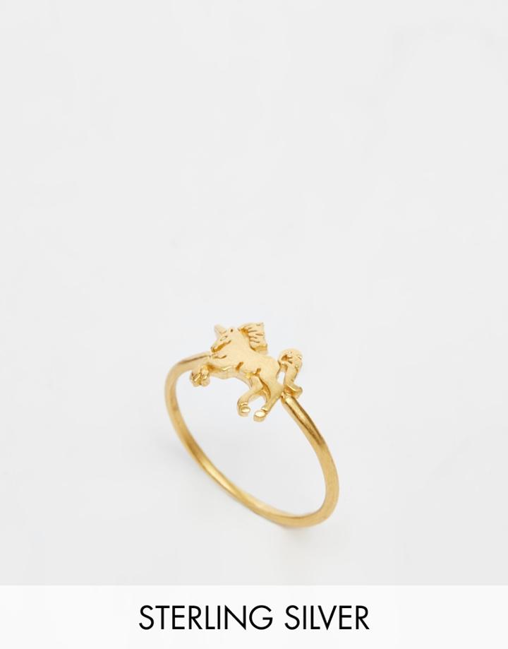 Dogeared Gold Plated Life Is Magical Unicorn Ring - Gold