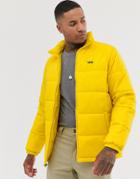 Vans Small Logo Puffer Jacket In Yellow-black