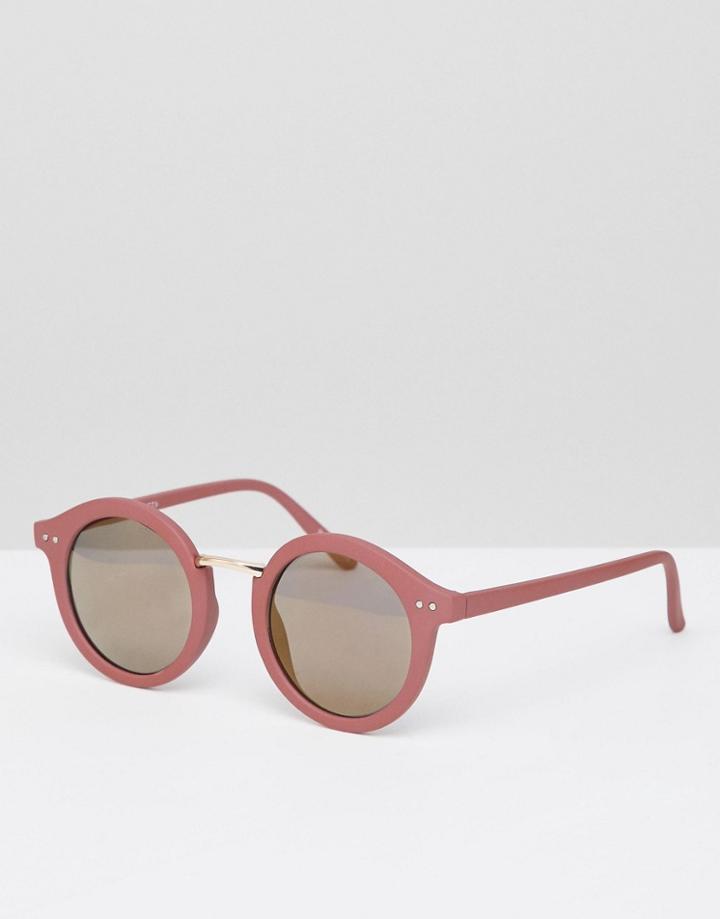 Pieces Round Colored Sunglasses - Pink