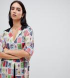 Milk It Vintage Revere Shirt In Card Print - Multi