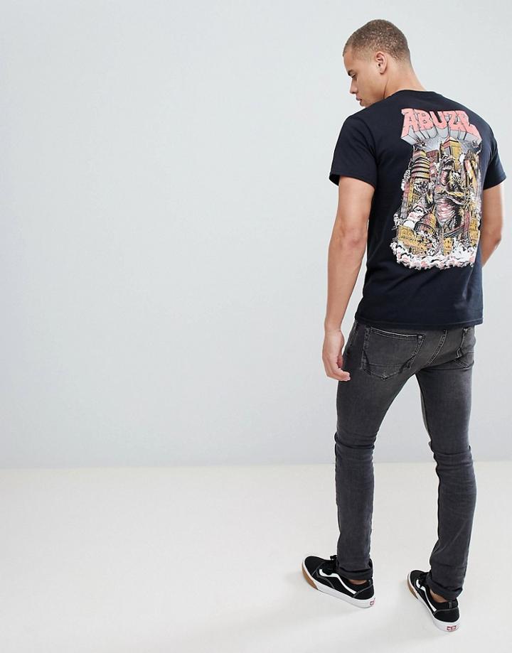 Abuze Ldn City Zilla Back Print T-shirt - Black