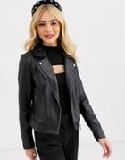 Lipsy Pu Biker Jacket In Black