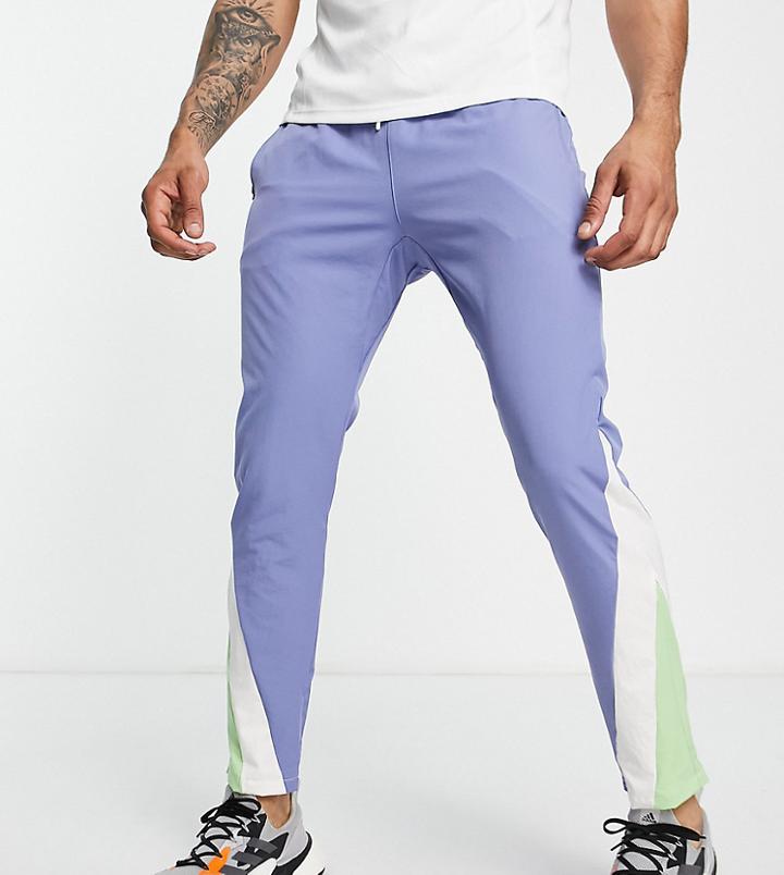 South Beach Paneled Slim Fit Polyester Sweatpants In Navy-blue