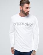 Crosshatch Long Sleeve Logo T-shirt - White