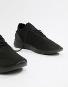 Asos Design Sneakers In Black Knit - Black