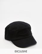 Reclaimed Vintage Inspired Army Cap In Black - Black
