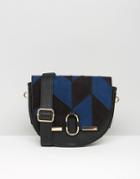 Faith Suedette Saddle Bag In Patchwork - Multi