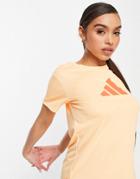 Adidas Training Logo T-shirt In Orange