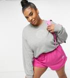 Nike Plus Cropped Sweatshirt In Gray-grey