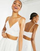 Asos Edition Embellished Cami Bridal Crop Top In White