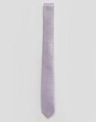 Asos Slim Textured Tie In Lilac - Purple
