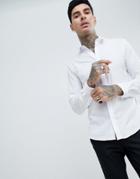 Twisted Tailor Skinny Shirt In White - White