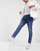 Only & Sons Skinny Stretch Jeans In Blue-blues