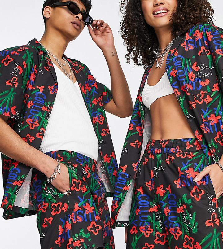 Collusion Unisex Shorts In Floral Print - Part Of A Set-multi