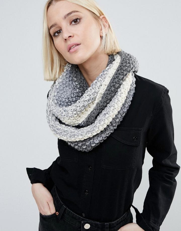 Genie By Eugenia Kim Dakota Cream And Gray Ombre Knit Scarf - Gray
