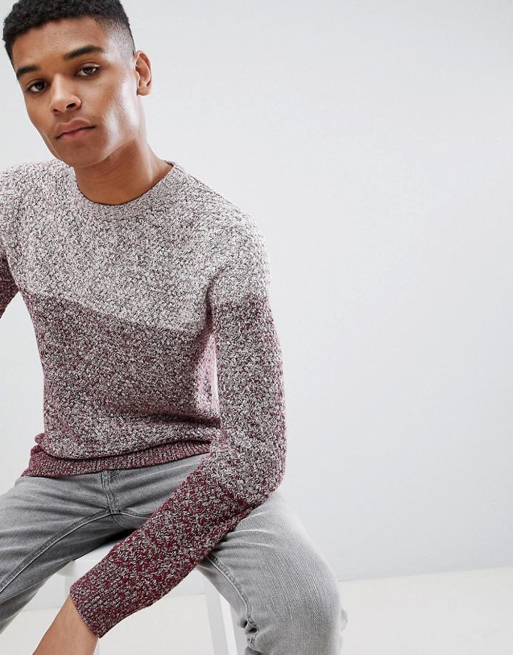 New Look Zig Zag Ombre Sweater - Red