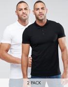 Asos 2 Pack Muscle Pique Polo - Multi